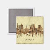 Glasgow Scotland Cityscape Magnet (Vorderseite/Rückseite)