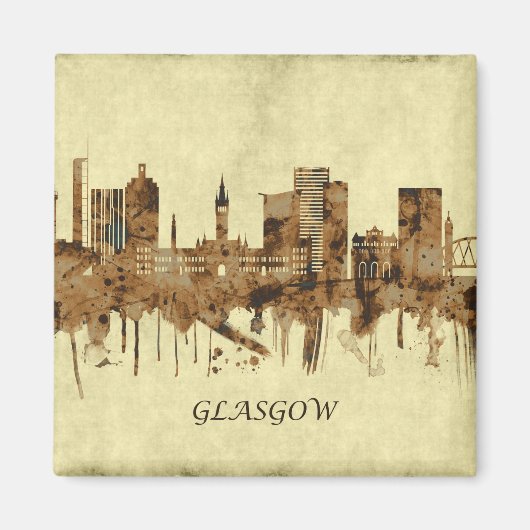 Glasgow Scotland Cityscape Magnet (Vorne)
