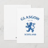GLASGOW, SCOTLAND FEIERTAGSKARTE (Vorne/Hinten)