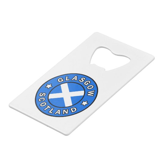 Glasgow Scotland Geldbeutel Flaschenöffner (Vorderseite Schrägansicht)