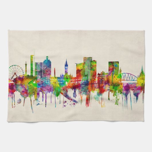 Glasgow Scotland Geschirrtuch (Horizontal)