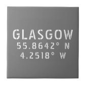 Glasgow Scotland Latitude & Longitude Fliese (Vorderseite)