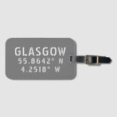 Glasgow Scotland Latitude & Longitude Gepäckanhänger (Vorderseite (Horizontal))