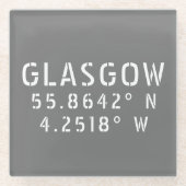 Glasgow Scotland Latitude & Longitude Glasuntersetzer (Vorderseite)