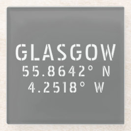 Glasgow Scotland Latitude & Longitude Glasuntersetzer