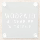 Glasgow Scotland Latitude & Longitude Glasuntersetzer (Rückseite)