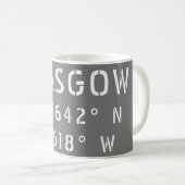Glasgow Scotland Latitude & Longitude Kaffeetasse (VorderseiteRechts)