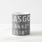 Glasgow Scotland Latitude & Longitude Kaffeetasse (Mittel)