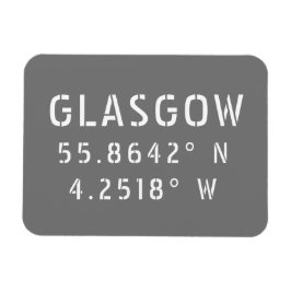 Glasgow Scotland Latitude & Longitude Magnet