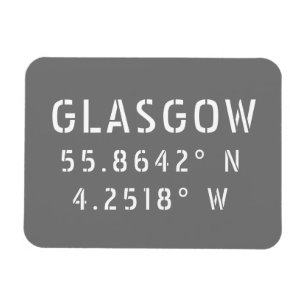 Glasgow Scotland Latitude & Longitude Magnet