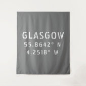 Glasgow Scotland Latitude & Longitude Wandteppich (Vorderseite)