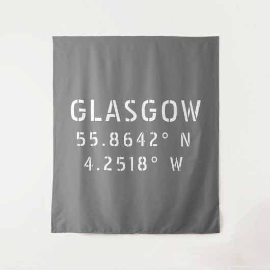 Glasgow Scotland Latitude & Longitude Wandteppich (Vorderseite)