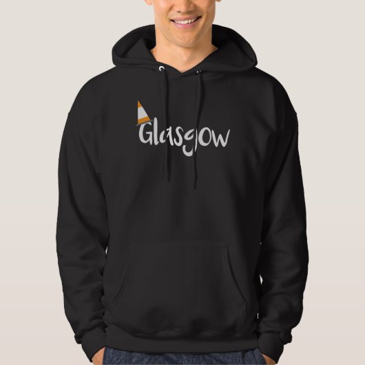 Glasgow Scotland Orange Traffic Cone Hat Hoodie (Vorderseite)