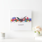 Glasgow Scotland Quadratische Wanduhr (Zuhause)