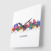 Glasgow Scotland Quadratische Wanduhr (Winkel)