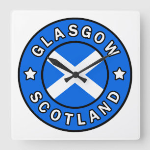 Glasgow Scotland Quadratische Wanduhr