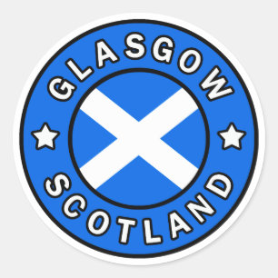 Glasgow Scotland Runder Aufkleber