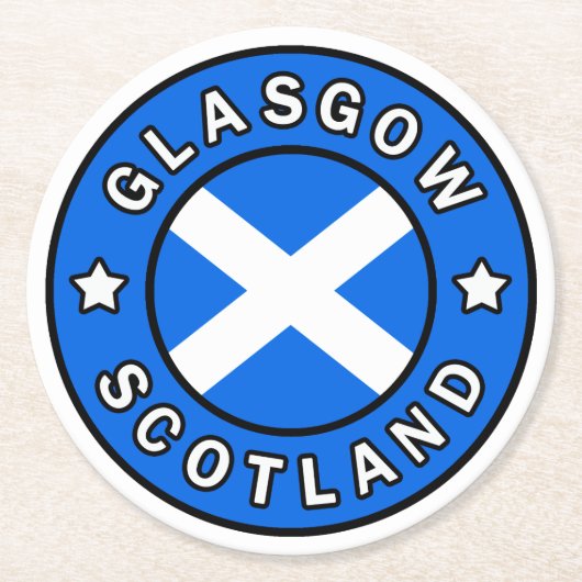 Glasgow Scotland Runder Pappuntersetzer (Vorderseite)