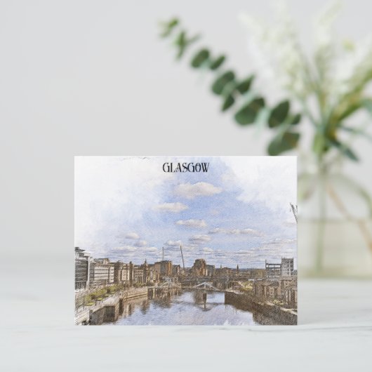 Glasgow Scotland UK Cityscape View Postkarte (Stehend Vorderseite)