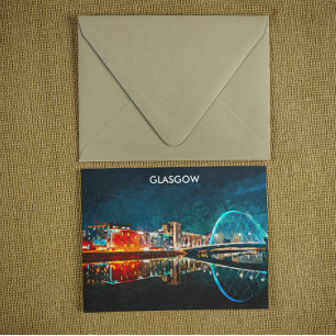 Glasgow Scotland UK Oil Paint City Postkarte