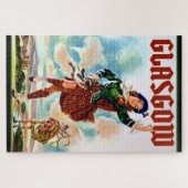 Glasgow Scottisn Girl Dancing with Bagpiper Puzzle (Horizontal)