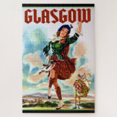 Glasgow Scottisn Girl Dancing with Bagpiper Puzzle (Vertikal)