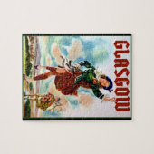Glasgow Scottisn Girl Dancing with Bagpiper Puzzle (Horizontal)