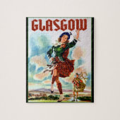 Glasgow Scottisn Girl Dancing with Bagpiper Puzzle (Vertikal)