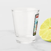 Glasgow Scottisn Girl Dancing with Bagpiper Schnapsglas (Links)