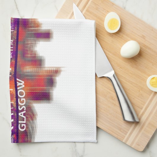 Glasgow Skyline Geschirrtuch (Viertel Falte)