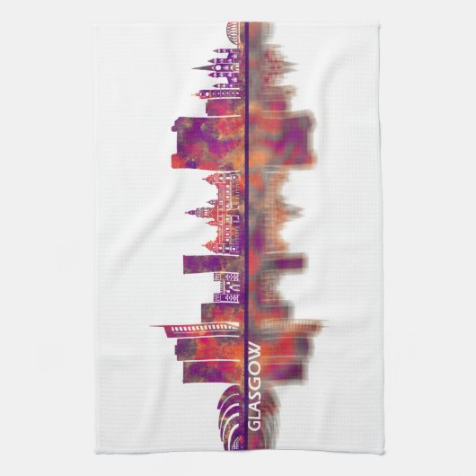 Glasgow Skyline Geschirrtuch (Vertikal)