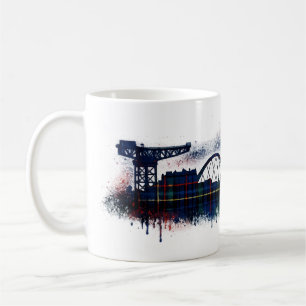 Glasgow Skyline Schottland Tartan Silhouette  Kaffeetasse