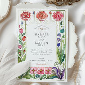 Glasgow Style Watercolor Wedding Einladung