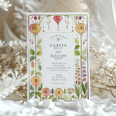 Glasgow Style Watercolor Wedding Einladung