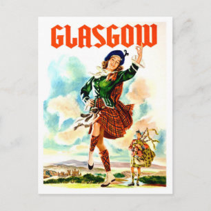 Glasgow, Tanzmädchen in Nationalkostümen, Vintag Postkarte
