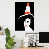 Glasgow Traffic Cone Girl Poster Print (Heimbüro)