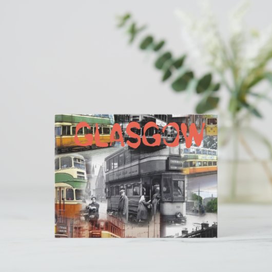 Glasgow Trams Postkarte (Stehend Vorderseite)