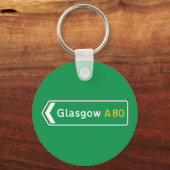Glasgow, UK Road Sign Schlüsselanhänger (Vorderseite)