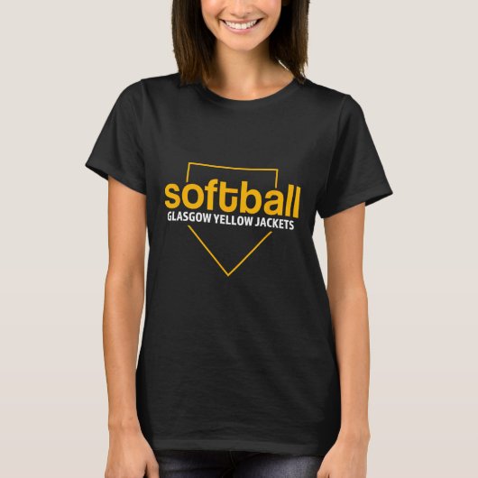 Glasgow Yellow Jackets Softball Home Plate T-Shirt (Vorderseite)