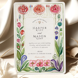 Glasgower Stil Wasserfarben-Hochzeit Einladung