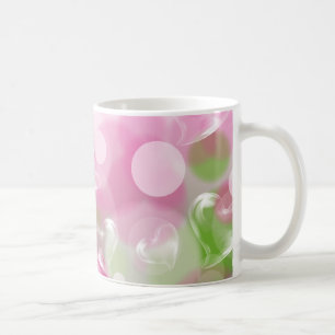 Glasherzen auf rosa Tasse