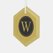 Glashexagon-Ornament mit Personalisierter Monogram Ornament Aus Glas (Vorderseite Links)