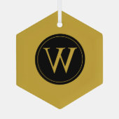 Glashexagon-Ornament mit Personalisierter Monogram Ornament Aus Glas (Rückseite)