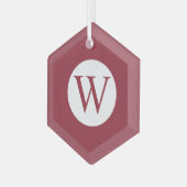 Glashexagon-Ornament mit Personalisierter Monogram Ornament Aus Glas (Vorderseite Links)