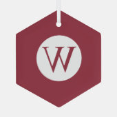 Glashexagon-Ornament mit Personalisierter Monogram Ornament Aus Glas (Rückseite)