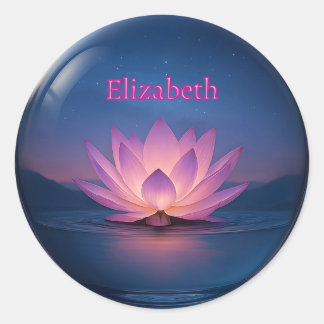 Glashüte Lotus mit Individuelle Name Runder Aufkleber