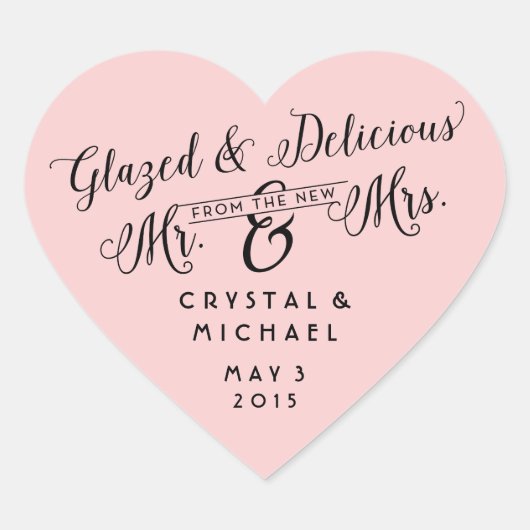 Glasiert und köstlich Hochzeit Danke Stickers (Vorderseite)