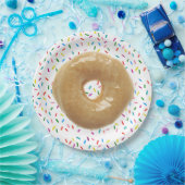 Glasierte Donut mit Sprinkles Papierplatte Pappteller (Party)