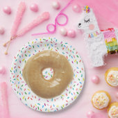 Glasierte Donut mit Sprinkles Papierplatte Pappteller (Party)