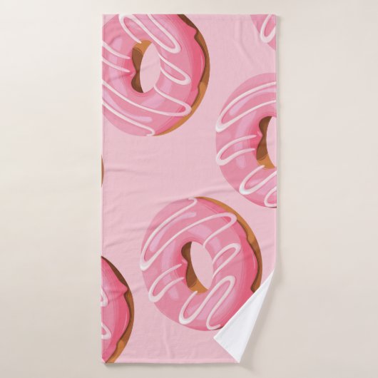 Glasierte Donuts Nahtloser Hintergrund Badehandtuch (Badehandtuch)